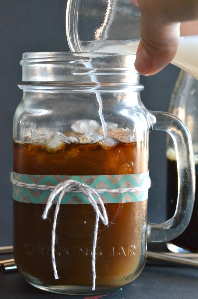Horchata Iced Coffee - a yummy mix of iced coffee, milk and cinnamon!