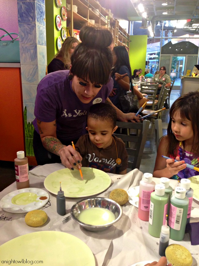 Pottery painting fun at As You Wish!