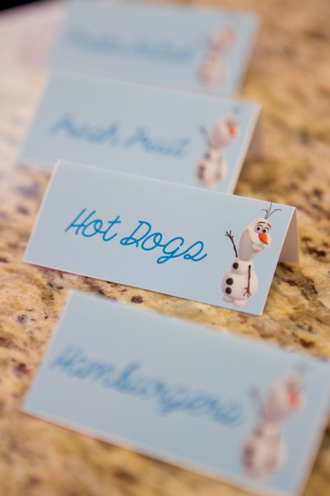 Cute Olaf tags - Disney Frozen Birthday Party Ideas