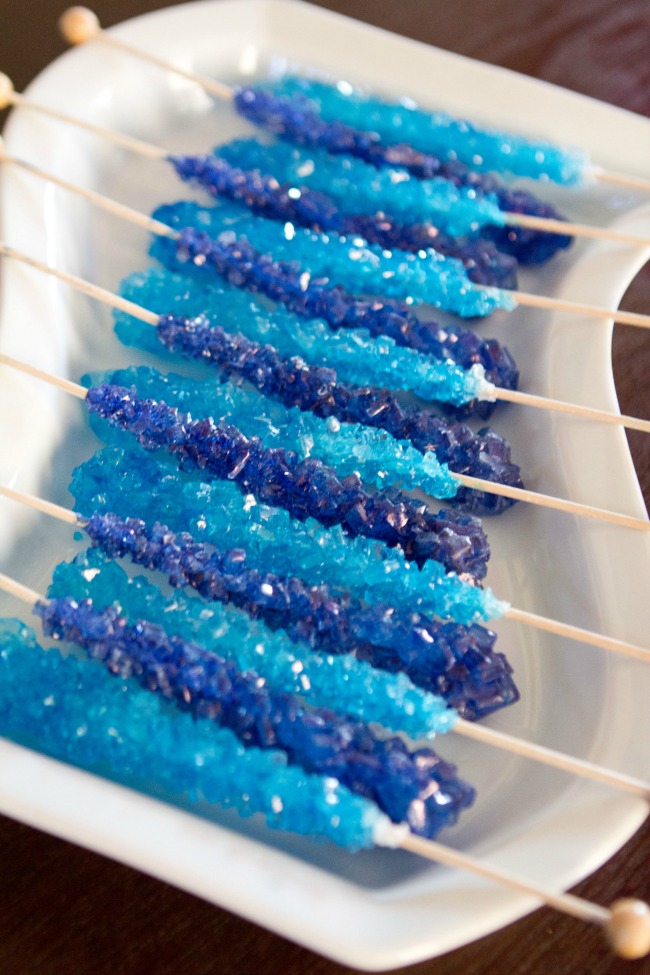 Brightly colored rock candy - Disney Frozen Birthday Party Ideas