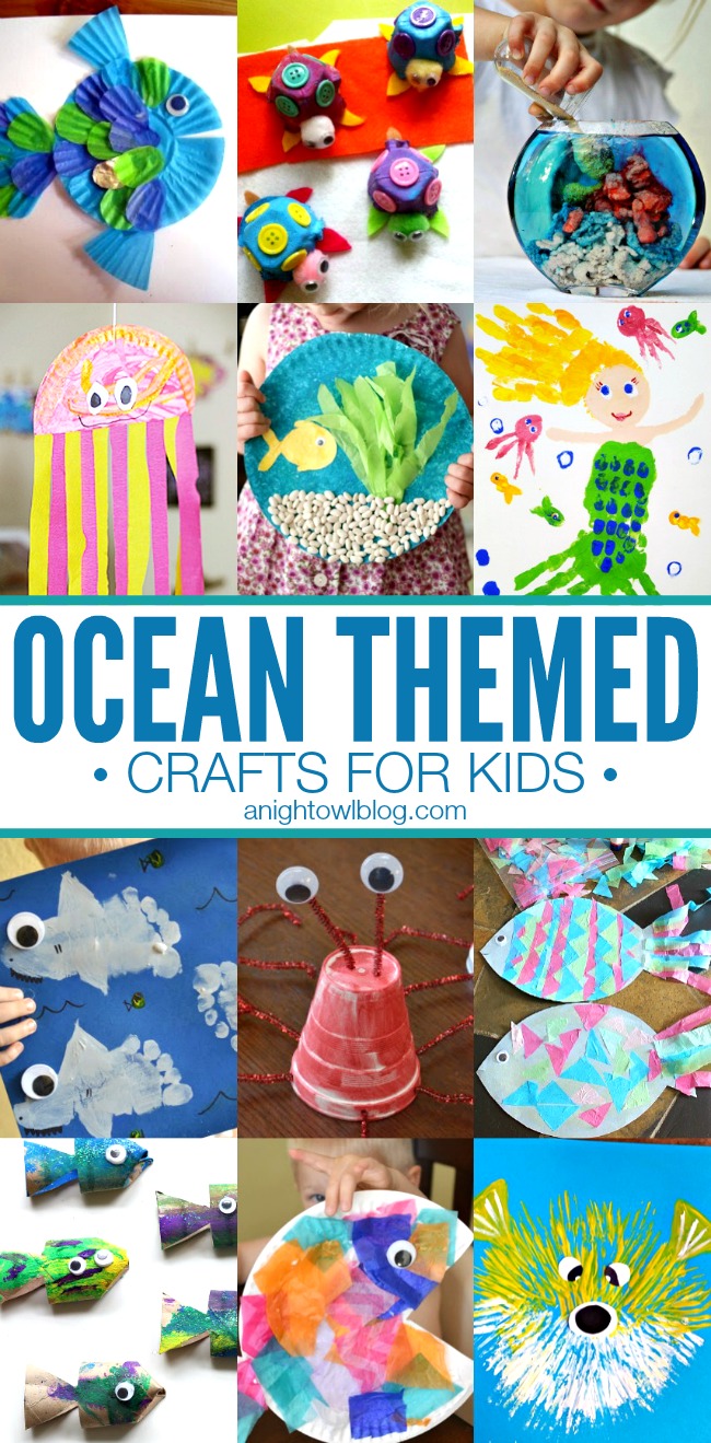 Ocean Themed Crafts for Kids | anightowlblog.com 