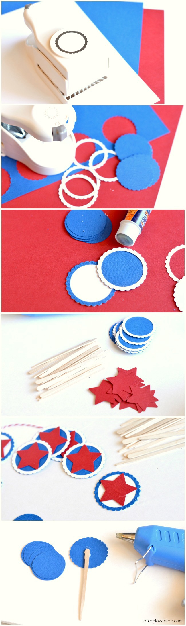 Such cute Patriotic Party Toppers that you can make in minutes with just a few easy steps!