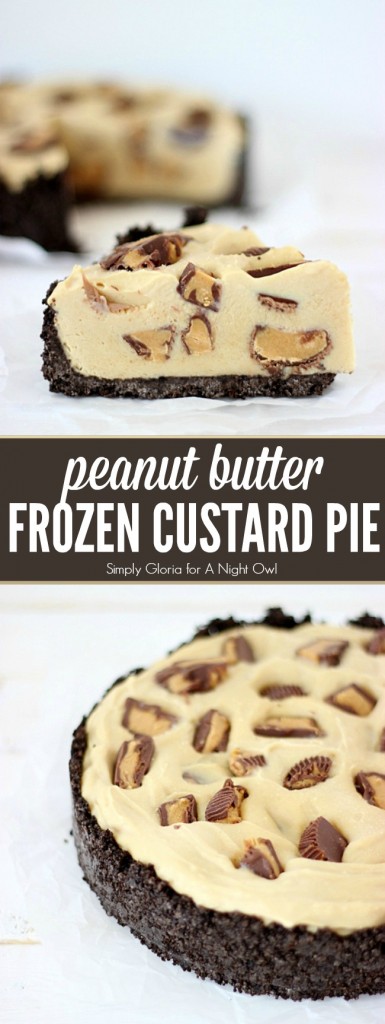 Peanut Butter Frozen Custard Pie with Oreo Crust