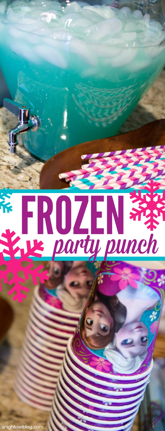 This Frozen Party Punch is so easy to whip up and is perfect for your Frozen party!