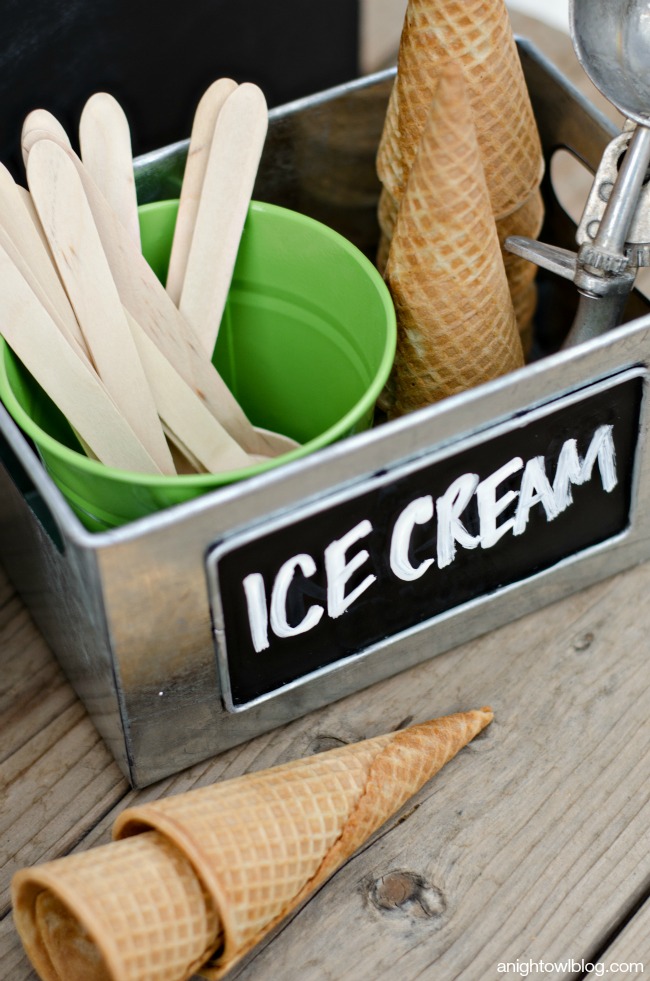 Wooden spoons and sugar cones for an Ice Cream Bar