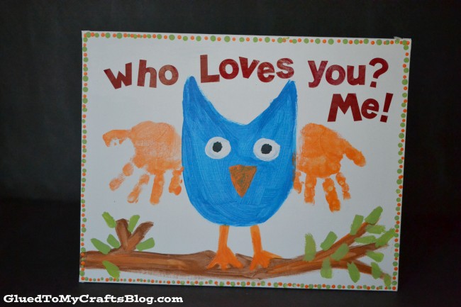 Handprint Owl Keepsake Kid Craft | anightowlblog.com
