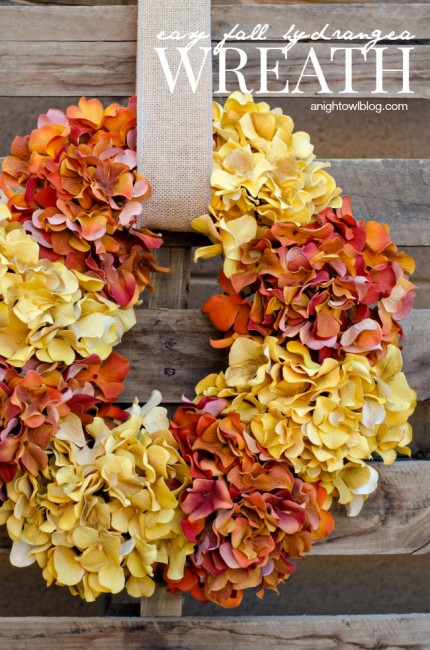 Easy Fall Hydrangea Wreath | anightowlblog.com