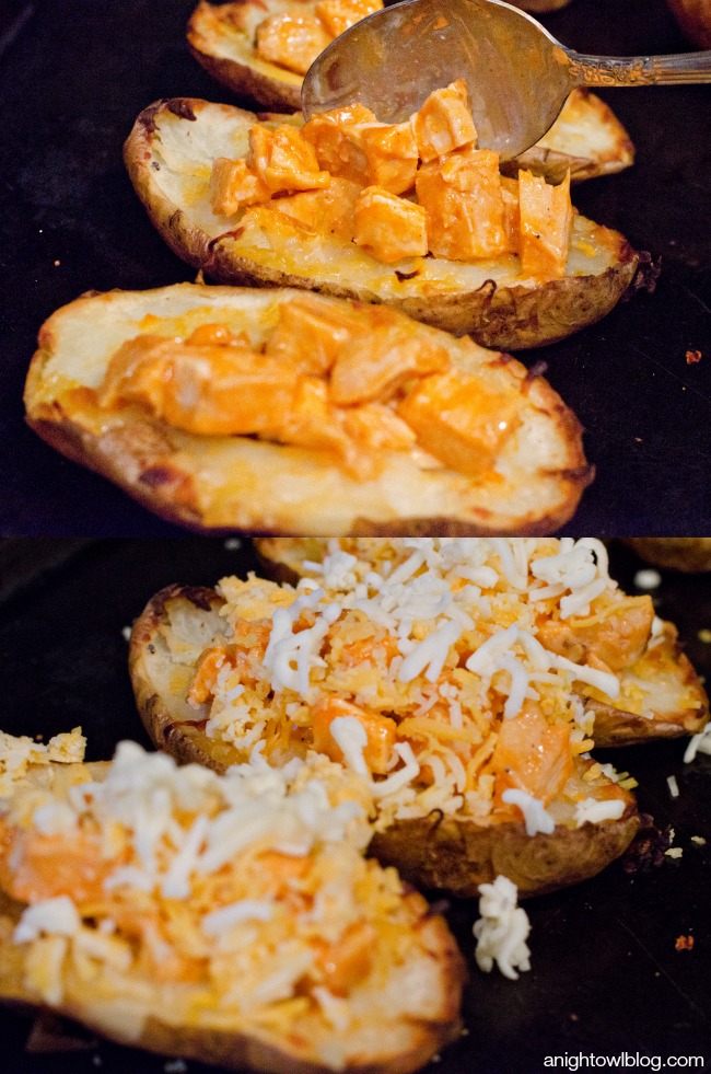 Buffalo Chicken Twice Baked Potatoes | anightowlblog.com
