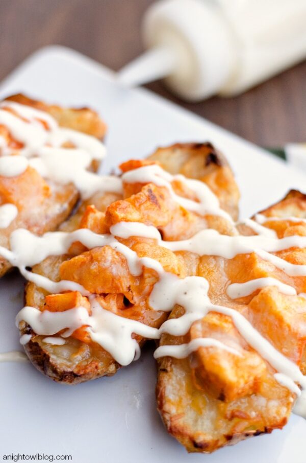 Buffalo Chicken Twice Baked Potatoes - A Night Owl Blog