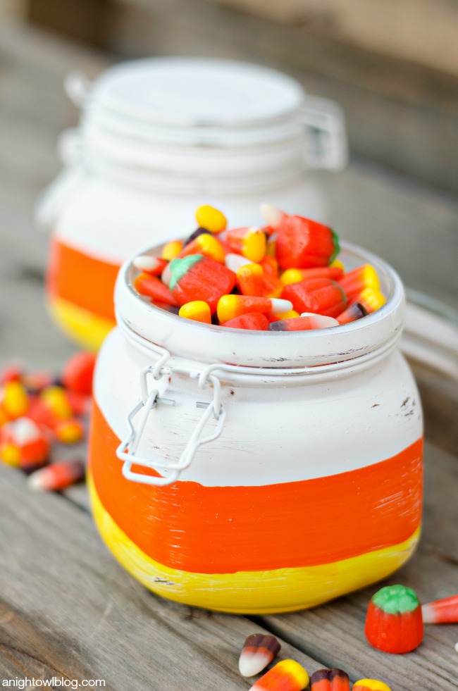 Candy Corn Gift Jars | anightowlblog.com