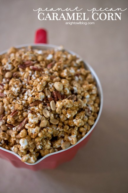 Homemade Peanut Pecan Caramel Corn | anightowlblog.com