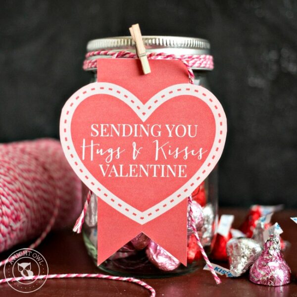 Hugs and Kisses Mason Jar Valentines - A Night Owl Blog