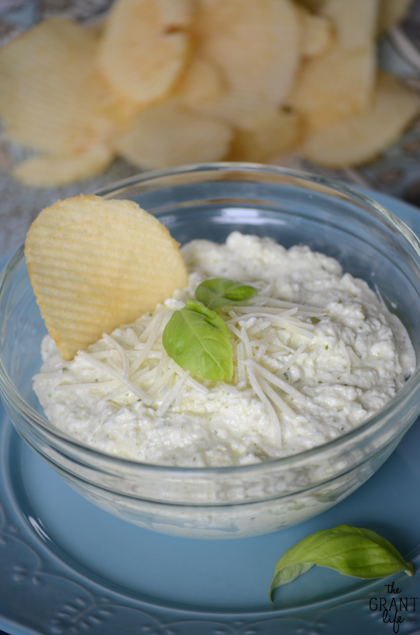 Perfect for a party this Parmesan basil dip is so easy to make