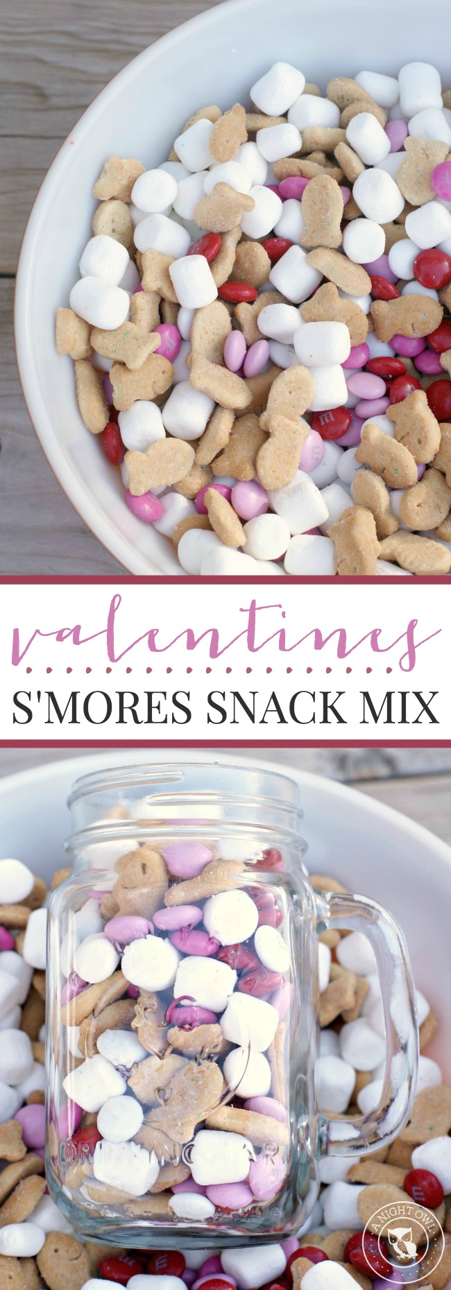 Valentines Smores Snack Mix | anightowlblog.com