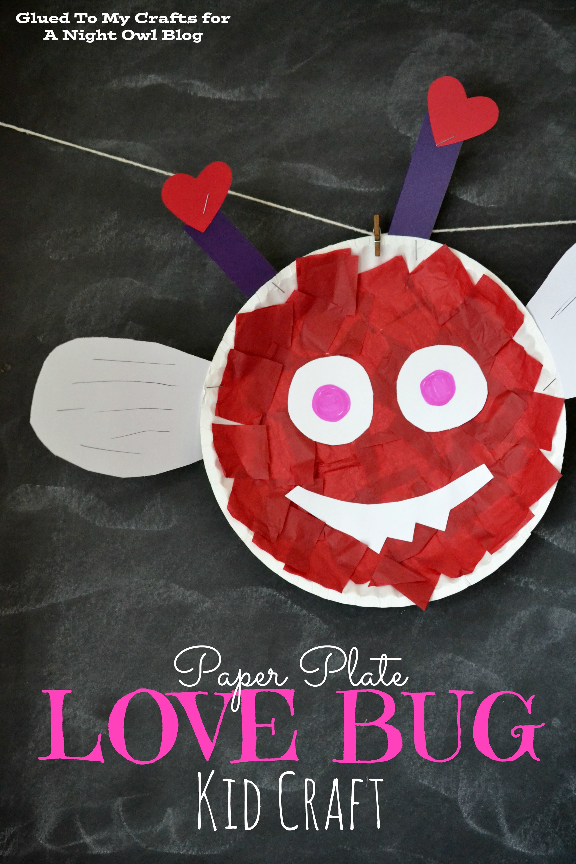Paper Plate Love Bug Kid Craft | anightowlblog.com