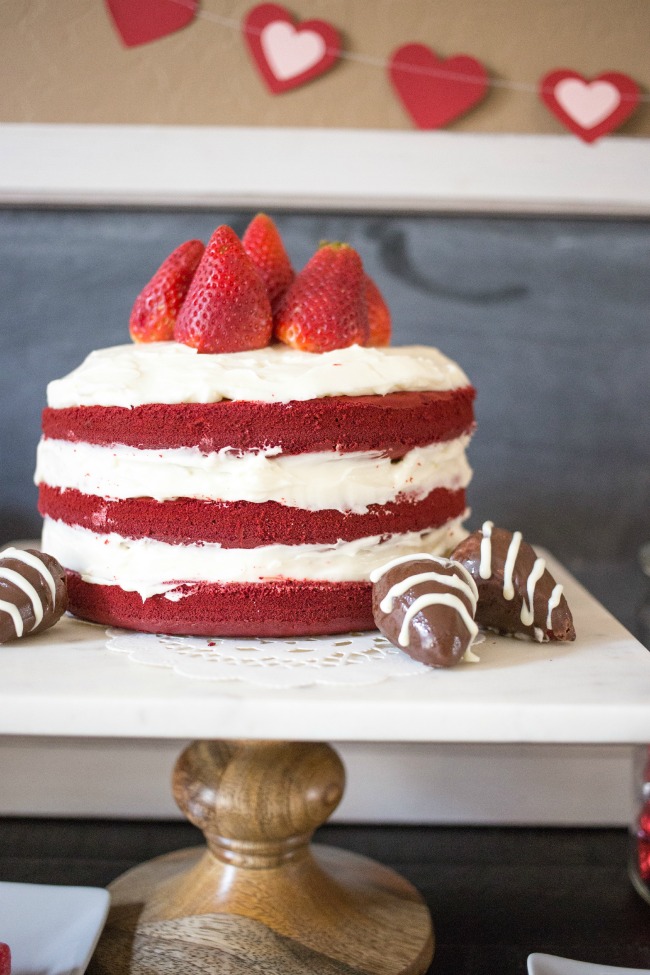 Easy Naked Red Velvet Cake | anightowlblog.com