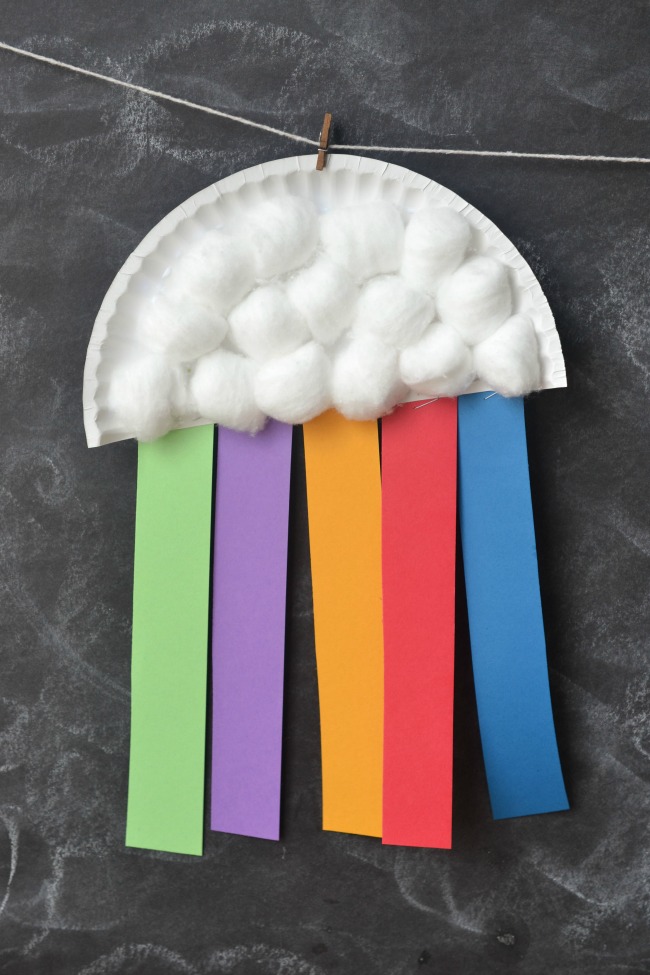 Rainbow Painted Paper Plates for Spring - Make and Takes