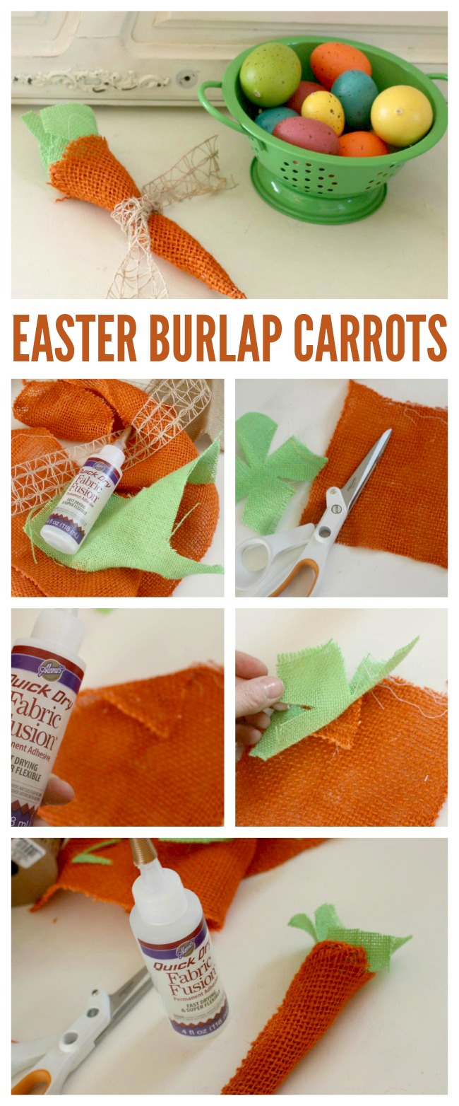 DIY Easter Burlap Carrots | anightowlblog.com