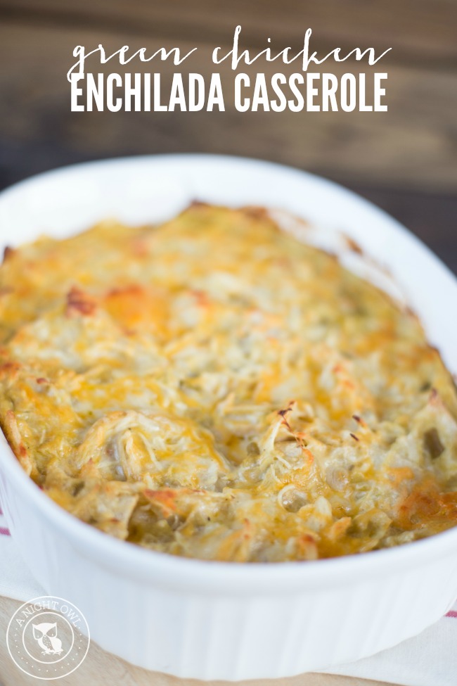Green Chicken Enchilada Casserole - all the great flavors of chicken enchiladas with none of the fuss!