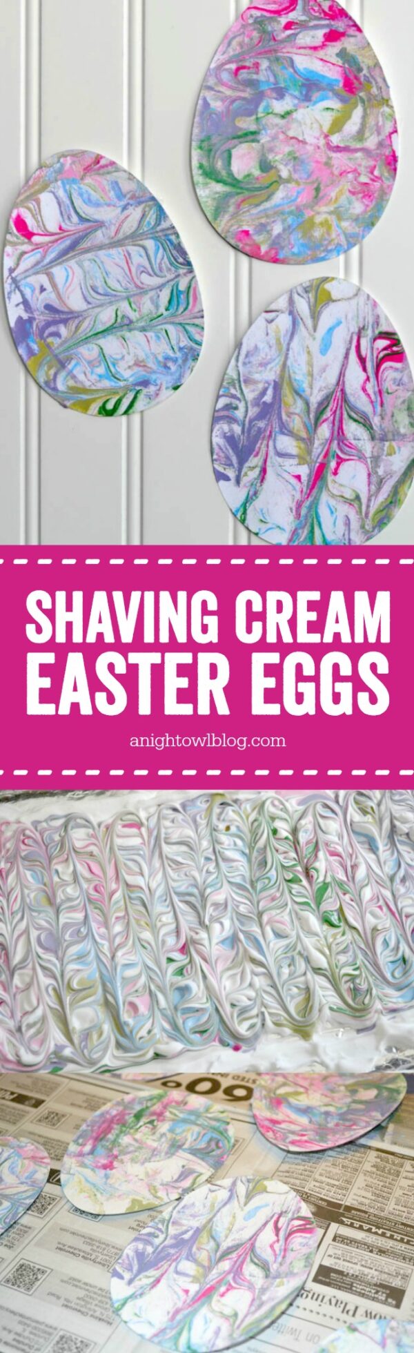 Shaving Cream Painted Easter Eggs A Night Owl Blog   Shaving Cream Painted Easter Eggs PIN 600x1960 