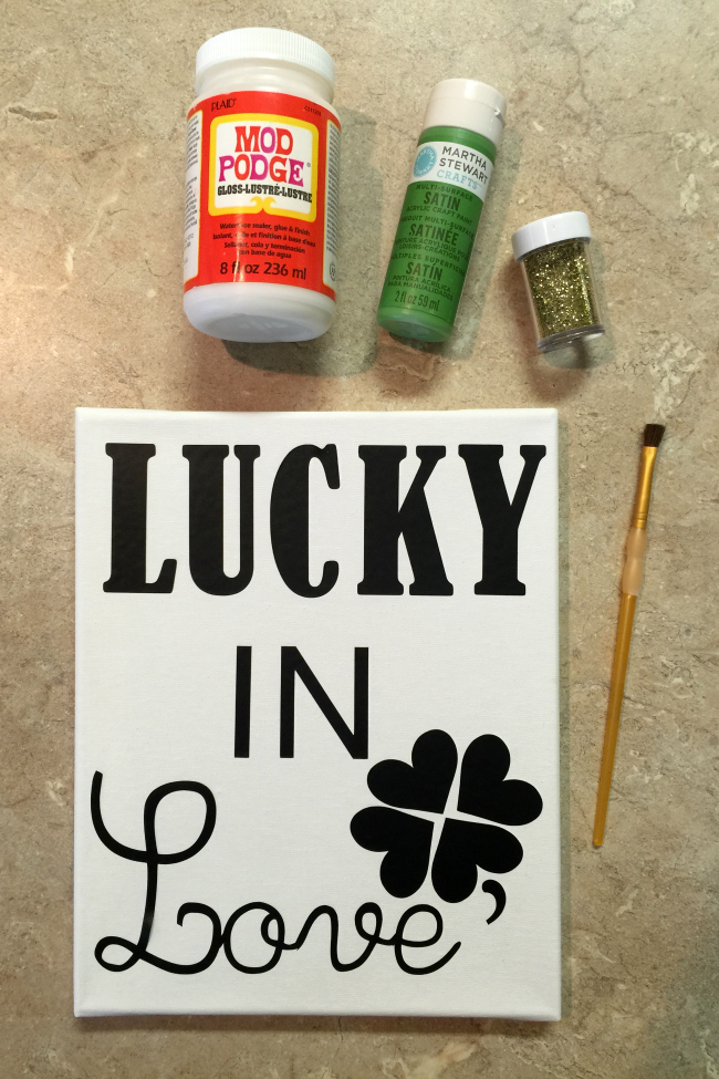DIY Lucky in Love Sign - craft your own St. Patrick's Day decor this year with this easy and adorable sign!
