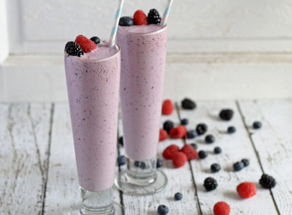 Triple Berry Milkshake - A Night Owl Blog