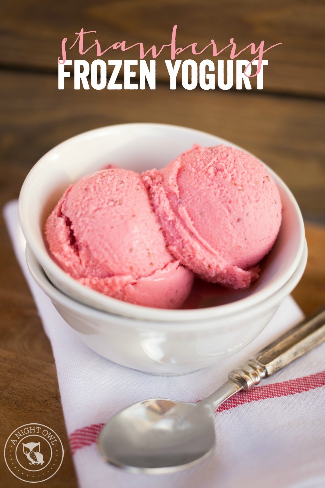 Strawberry Frozen Yogurt - an easy and delicious homemade summer treat you can make with just 4 ingredients!