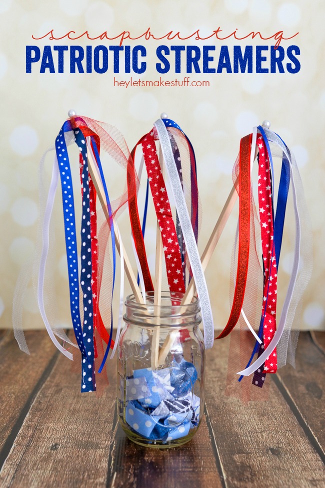 These scrapbusting streamers are perfect for patriotic parades! And they can be made with stuff you probably already have in your stash.