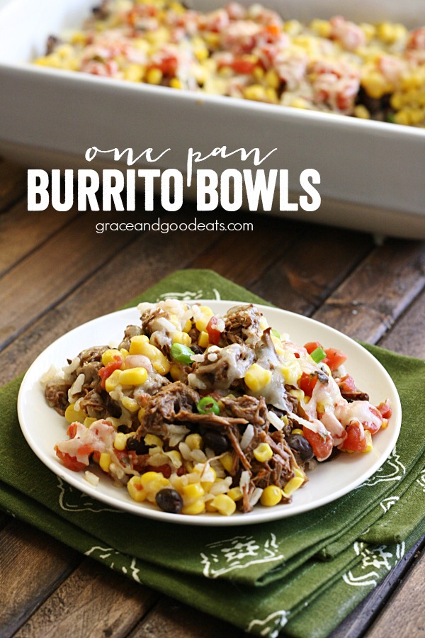 This recipe for One Pan Burrito Bowls tastes like something you would get at your favorite restaurant, without ever having to leave your house!