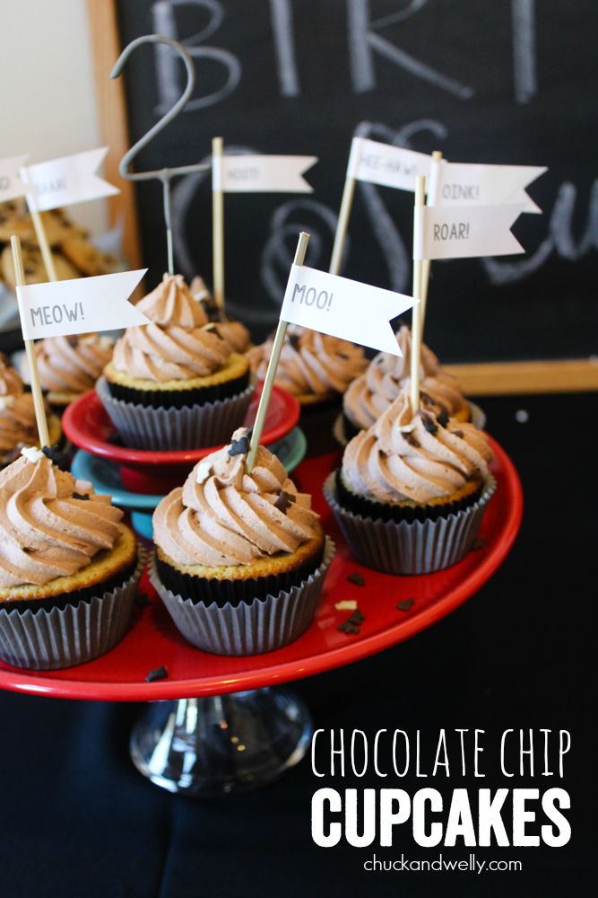 Chocolate Chip Cupcakes - fluffy chocolate chip cupcakes with milk chocolate frosting!