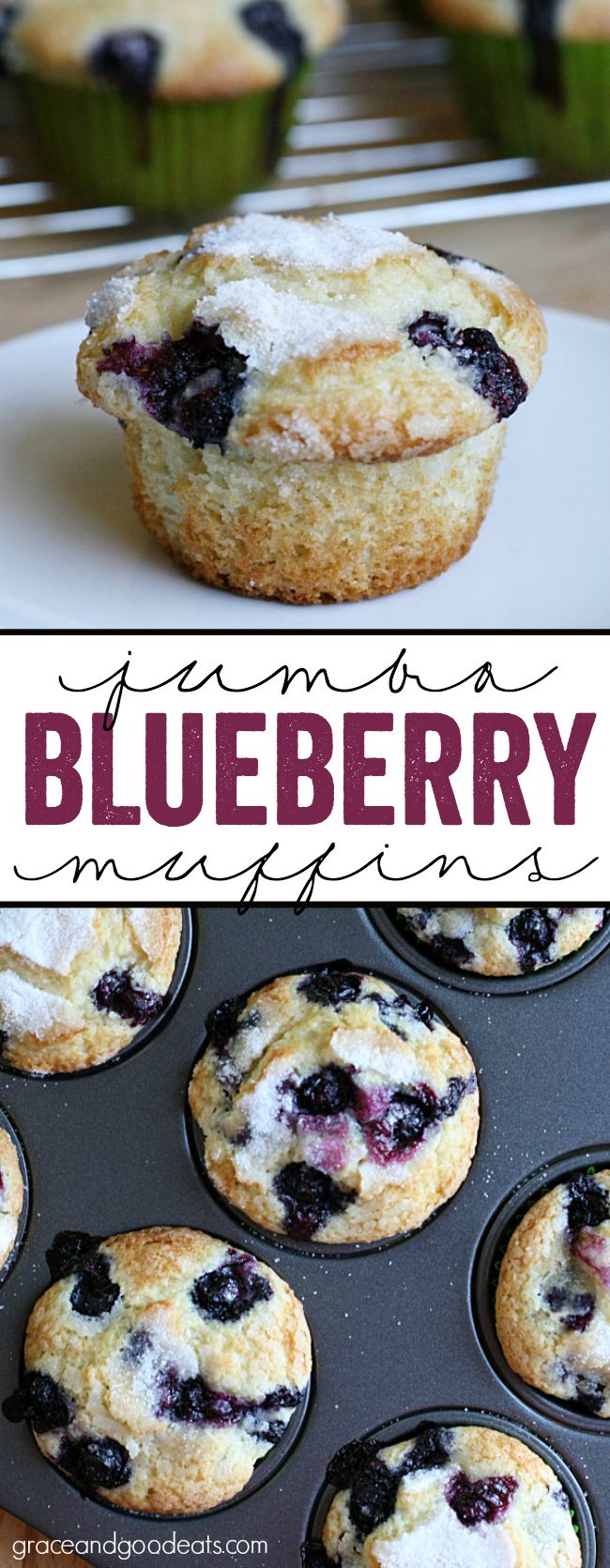 Jumbo Blueberry Muffins - delicious and easy muffins that are perfect to feed a hungry family in the mornings! 