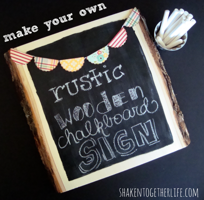 Rustic Wooden Chalkboard Sign from Shaken Together