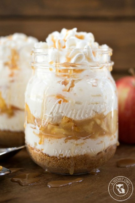 No Bake Caramel Apple Cheesecake - A Night Owl Blog