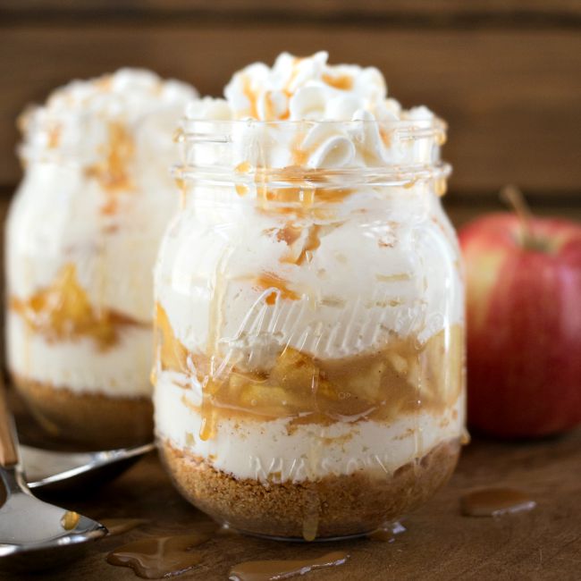 No Bake Caramel Apple Cheesecake - A Night Owl Blog