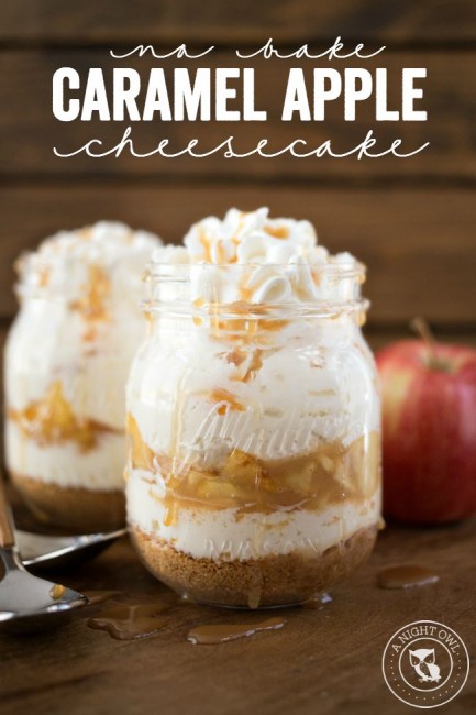 No Bake Caramel Apple Cheesecake - A Night Owl Blog