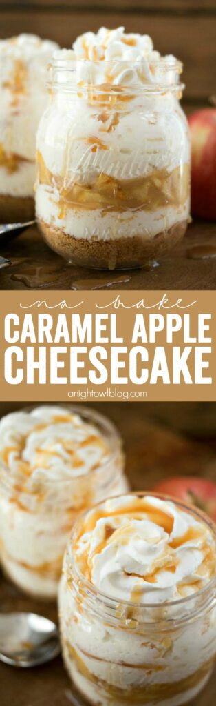 No Bake Caramel Apple Cheesecake - A Night Owl Blog