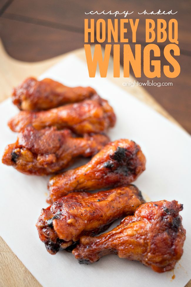These Crispy Baked Honey BBQ Wings are easy to make and perfect for game day!