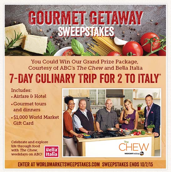 Gourmet Getaway Sweepstakes with World Market