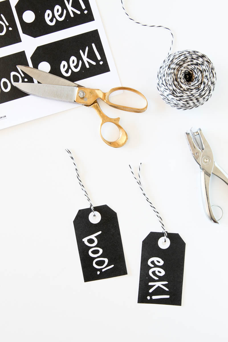These Boo Eek Halloween Gift Tags make a fun last-minute gift idea for Halloween.