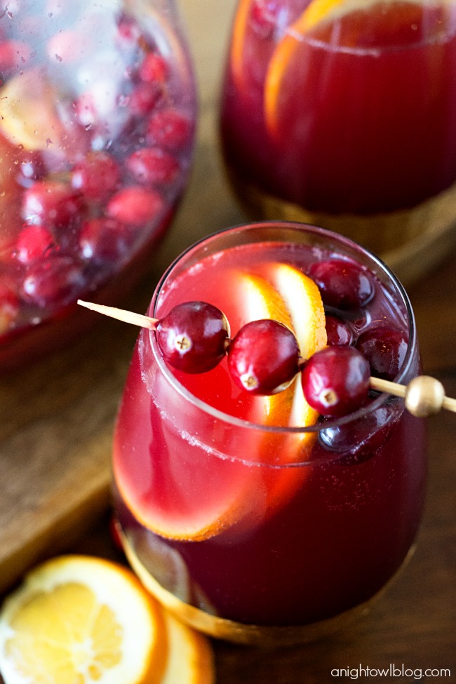 This Easy Cranberry Sangria is delicious and the perfect holiday cocktail!