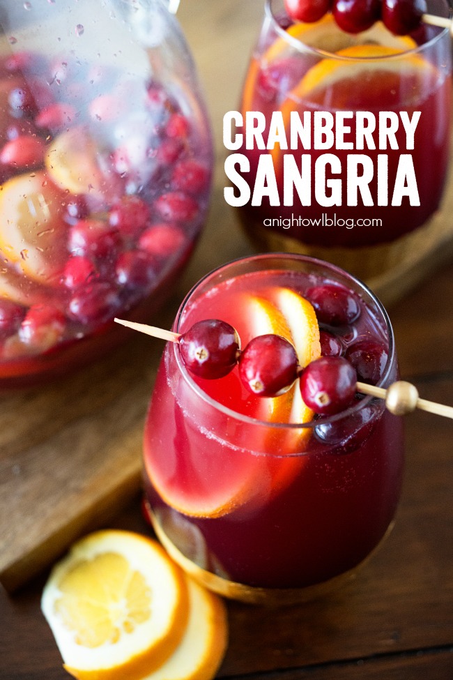 This Easy Cranberry Sangria is delicious and the perfect holiday cocktail!