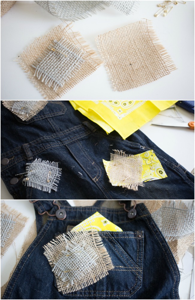 How to make faux patches for an Easy No Sew Scarecrow Costume!