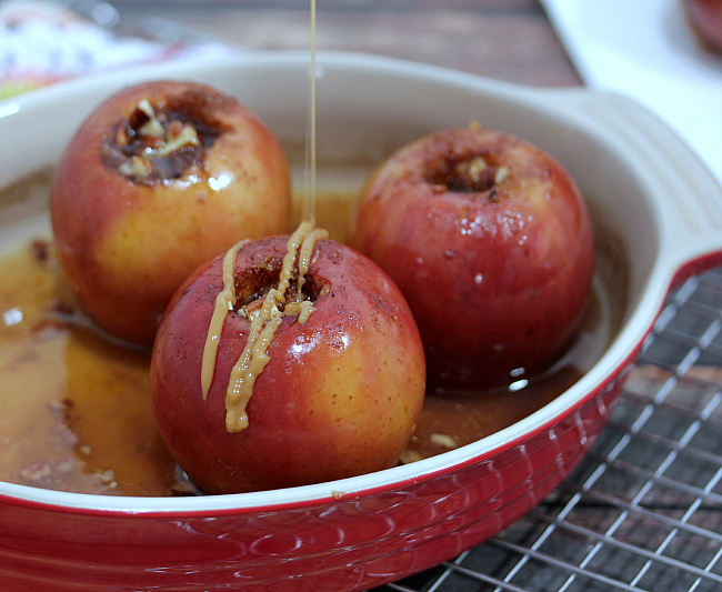 Brown sugar, butter and three spices make these easy baked apples perfect for cooler fall weather!