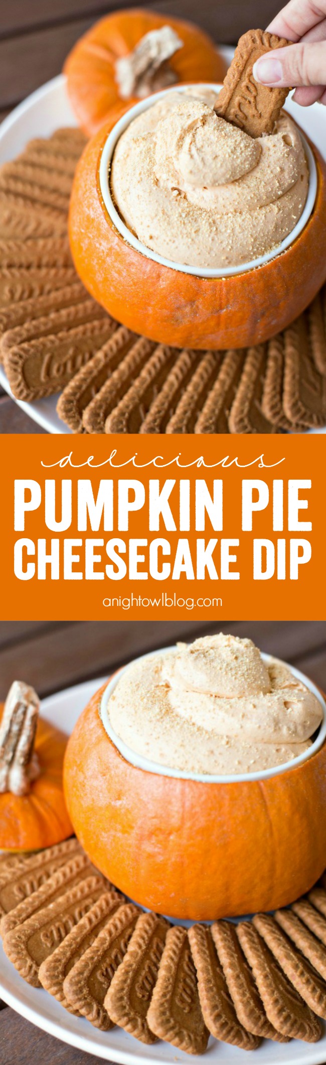 This Pumpkin Pie Cheesecake Dip is a breeze to make and the perfect sweet holiday appetizer!