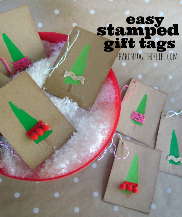 Easy stamped gift tags from Shaken Together