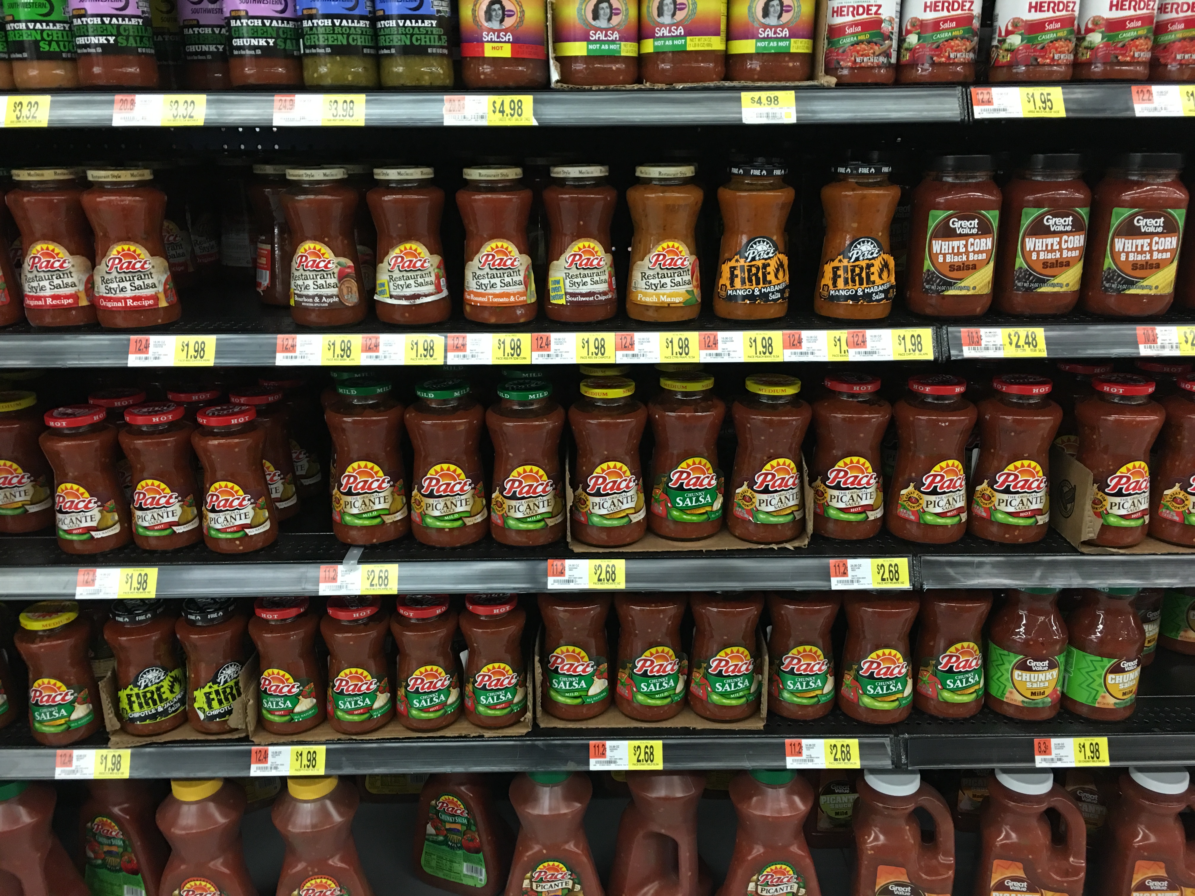 Salsa aisle in the US