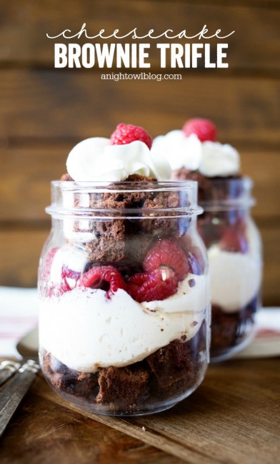 Easy Cheesecake Brownie Trifle - A Night Owl Blog