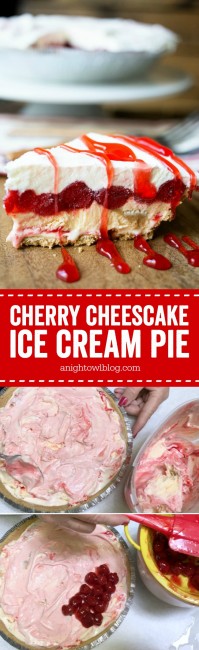 Cherry Cheesecake Ice Cream Pie - A Night Owl Blog