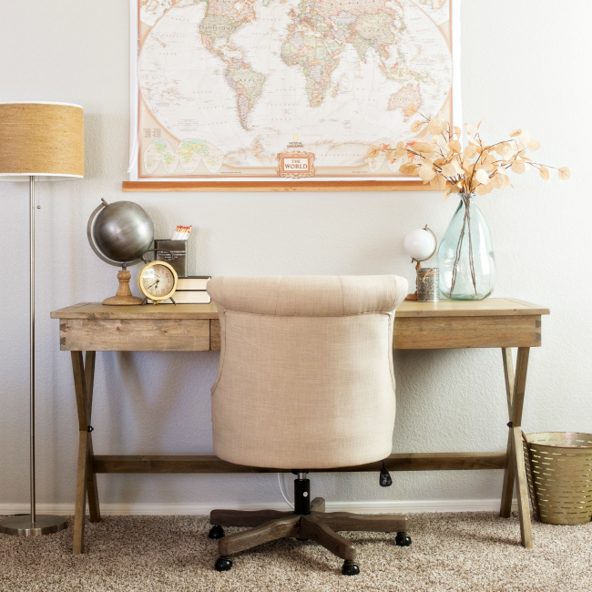 warm ivory elsie upholstered office chair