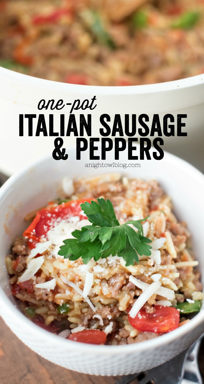 one-pot-italian-sausage-and-peppers-hero - A Night Owl Blog